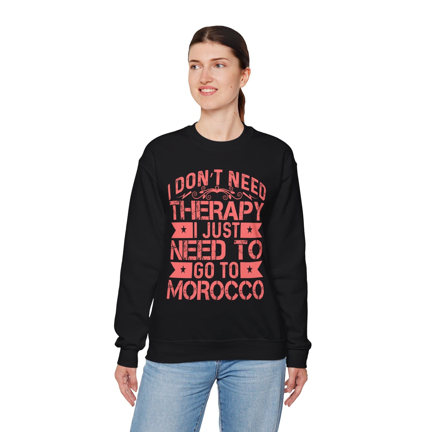 Morocco Therapy Sweatshirt, Unisex Crewneck, Casual Gift, Travel Vibes, Relaxation Apparel