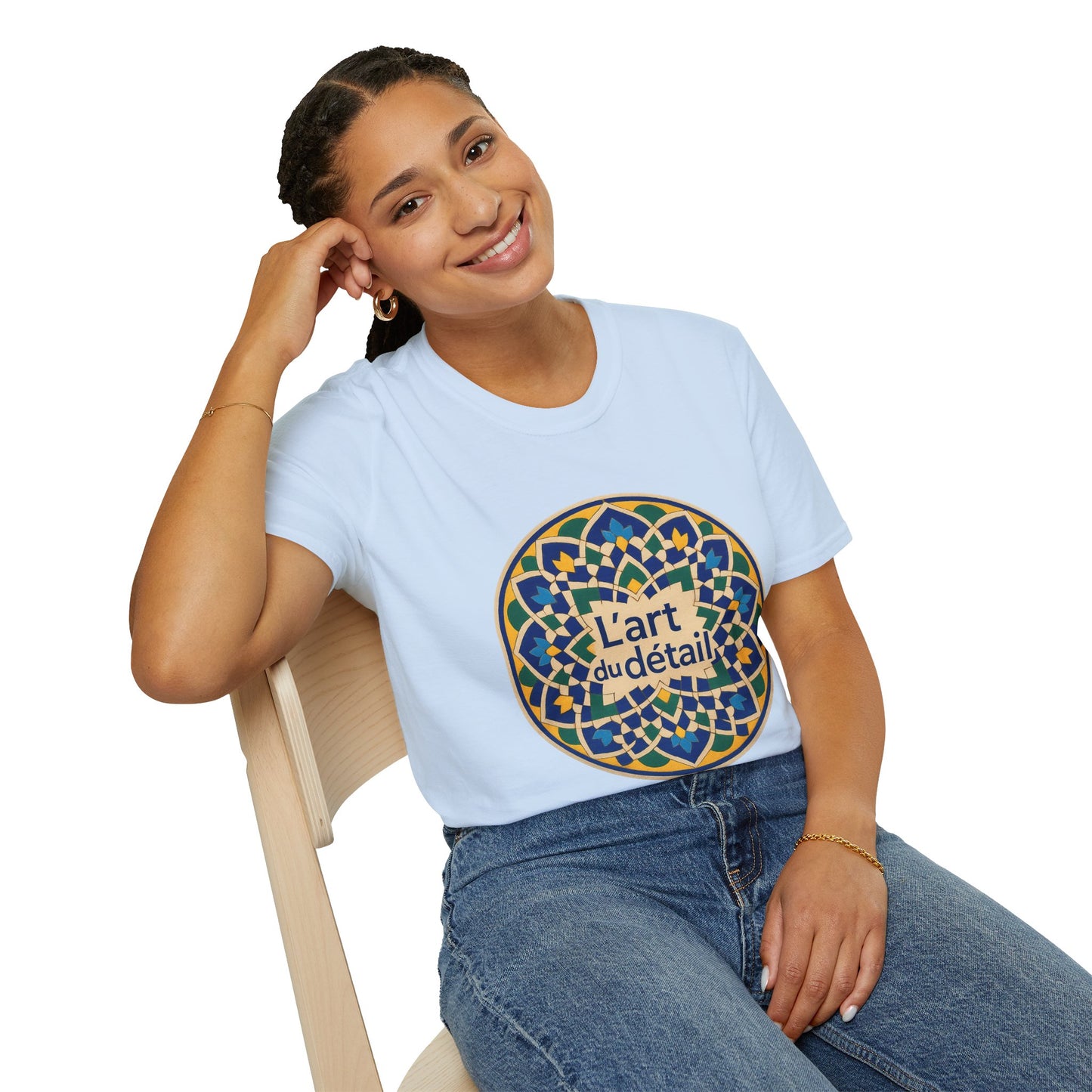 Artistic Detail Unisex T-Shirt, Mandala Tee, Boho Style Shirt, Relaxed Fit Top, Gift for Art Lovers, Casual Wear