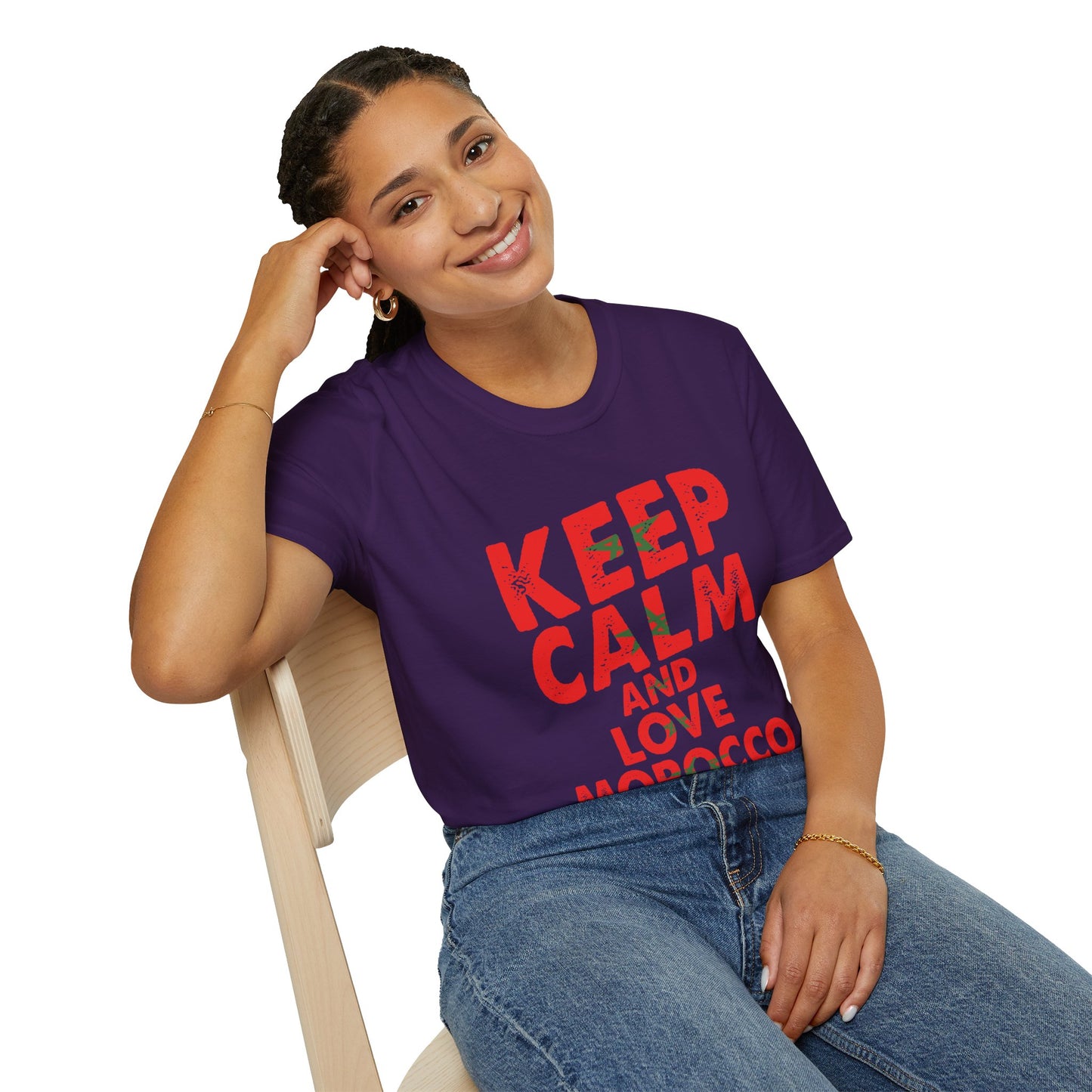 Keep Calm and Love Morocco Shirt, Unisex Softstyle T-Shirt, Gift for Travelers, Casual Wear, Souvenir, Ethnic Pride Wear