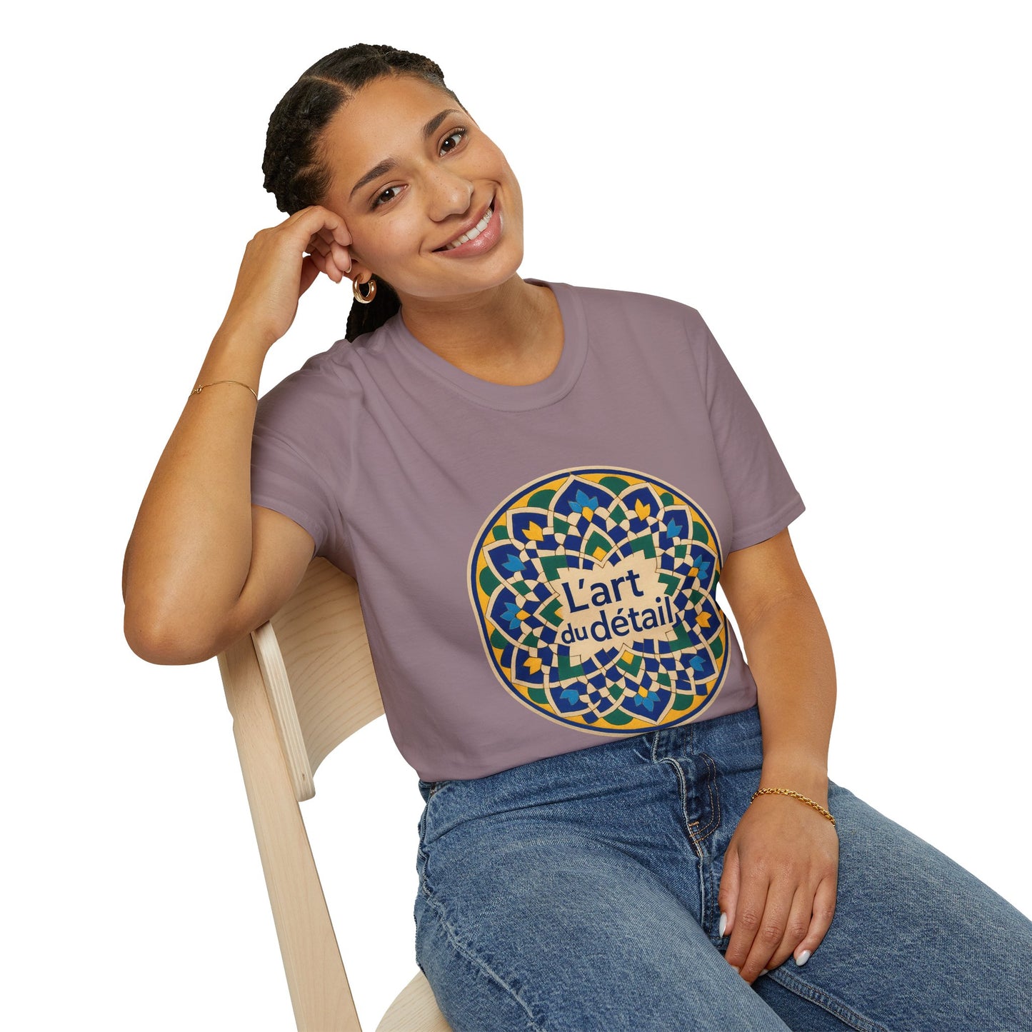Artistic Detail Unisex T-Shirt, Mandala Tee, Boho Style Shirt, Relaxed Fit Top, Gift for Art Lovers, Casual Wear