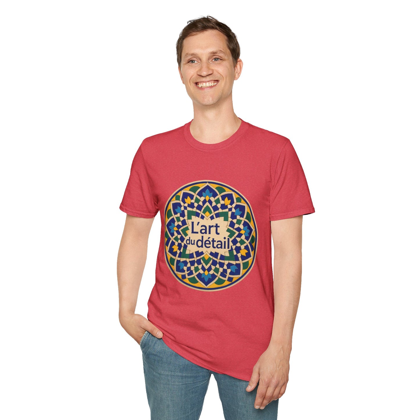 Artistic Detail Unisex T-Shirt, Mandala Tee, Boho Style Shirt, Relaxed Fit Top, Gift for Art Lovers, Casual Wear