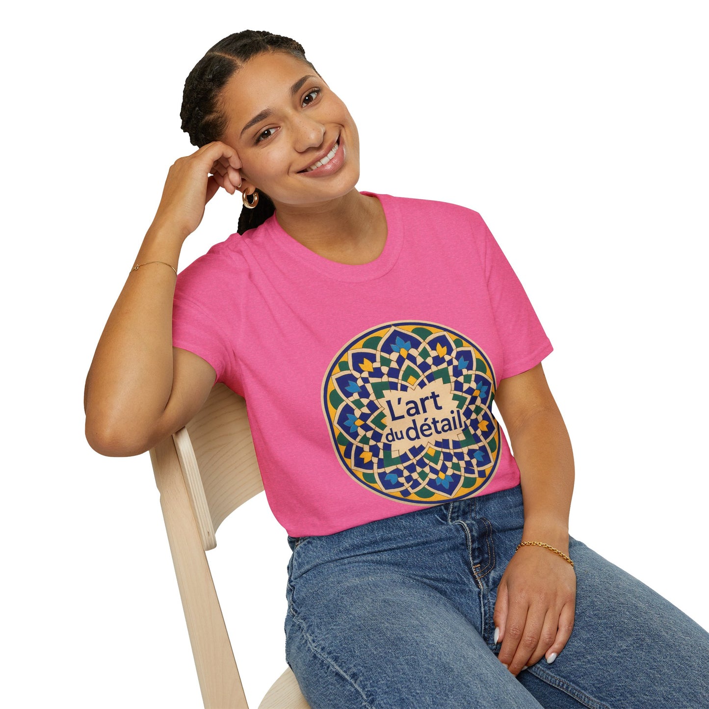 Artistic Detail Unisex T-Shirt, Mandala Tee, Boho Style Shirt, Relaxed Fit Top, Gift for Art Lovers, Casual Wear