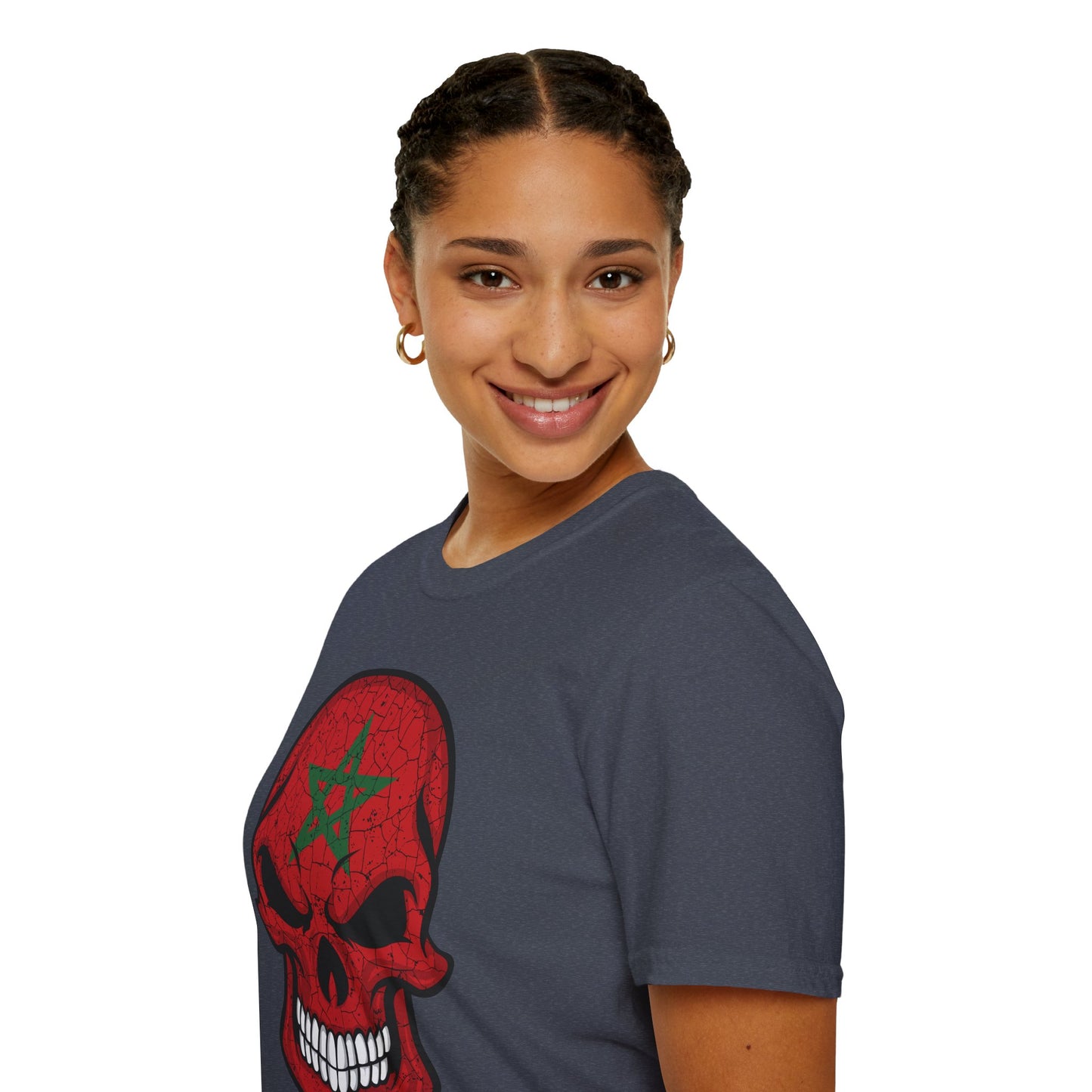 Moroccan Skull Graphic Tee, Unisex Softstyle T-Shirt, Edgy Fashion, Halloween Party Wear, Gifts for Him & Her, Rocker Style