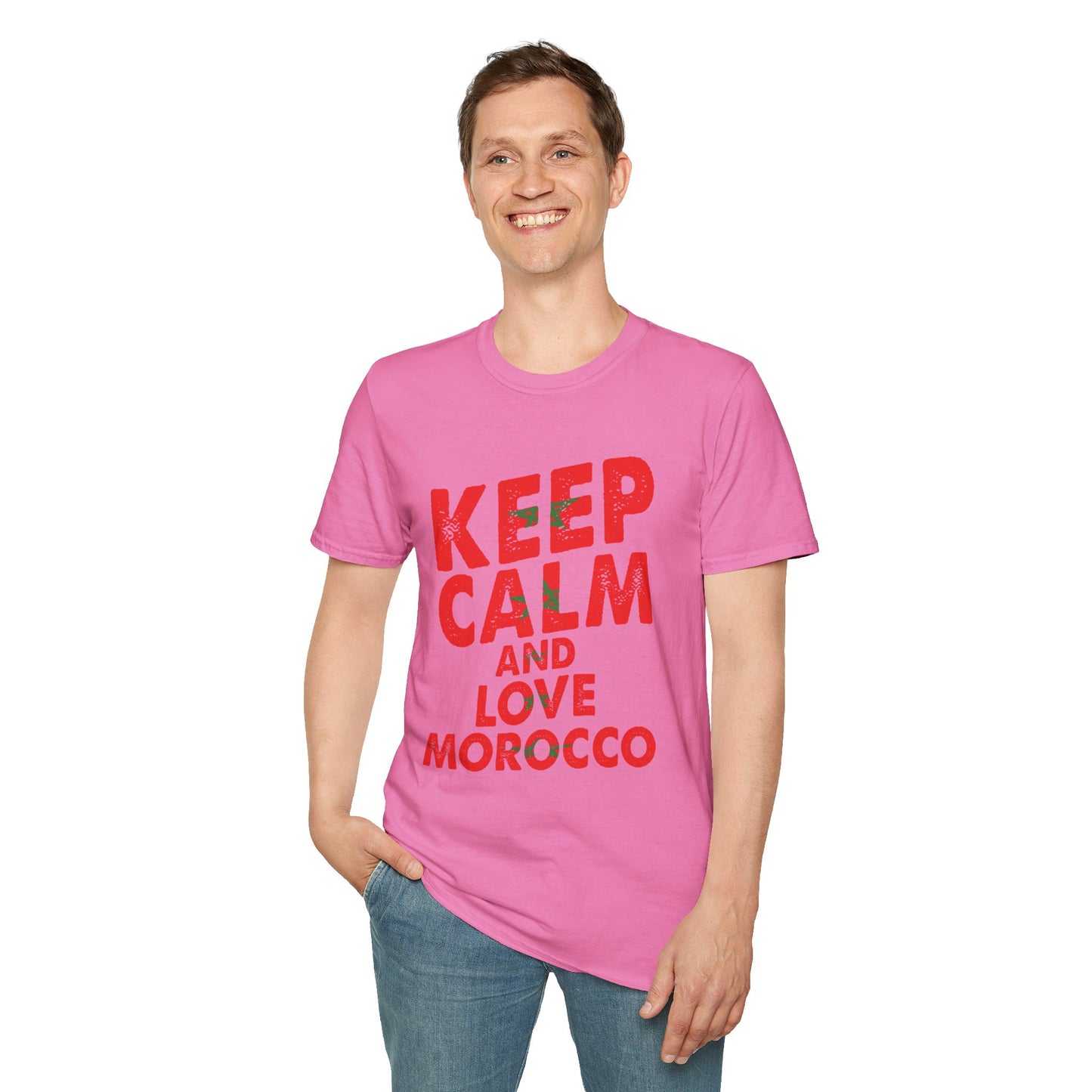 Keep Calm and Love Morocco Shirt, Unisex Softstyle T-Shirt, Gift for Travelers, Casual Wear, Souvenir, Ethnic Pride Wear