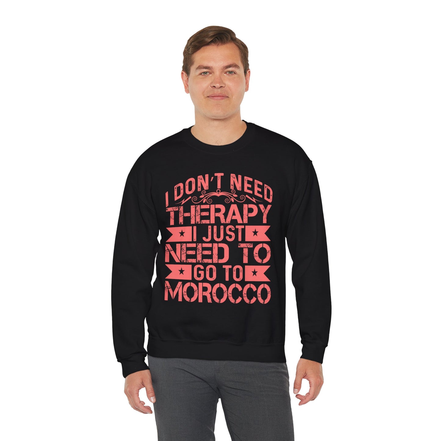 Morocco Therapy Sweatshirt, Unisex Crewneck, Casual Gift, Travel Vibes, Relaxation Apparel
