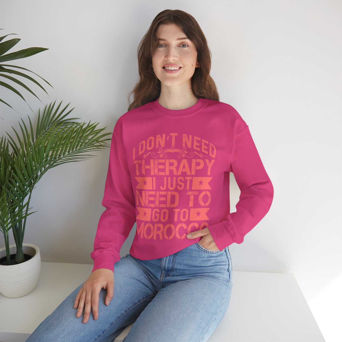 Morocco Therapy Sweatshirt, Unisex Crewneck, Casual Gift, Travel Vibes, Relaxation Apparel