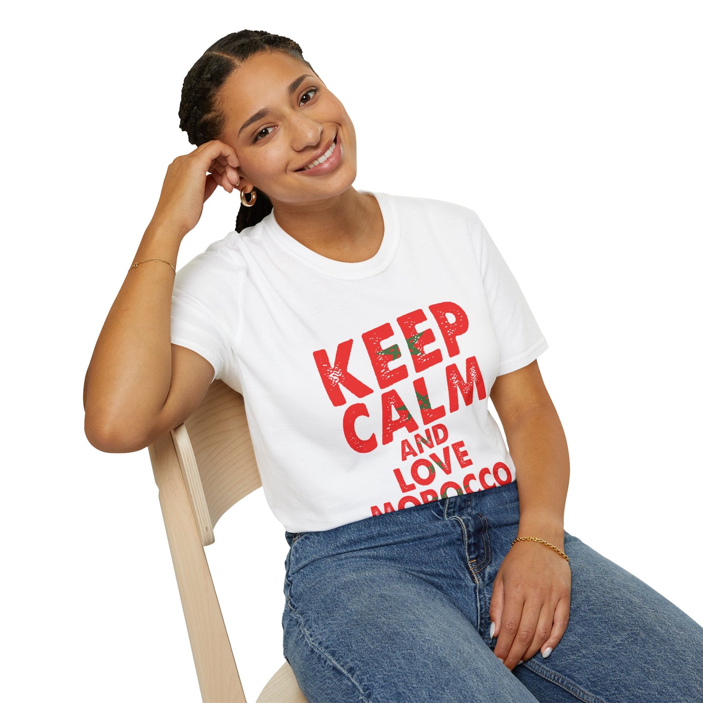 Keep Calm and Love Morocco Shirt, Unisex Softstyle T-Shirt, Gift for Travelers, Casual Wear, Souvenir, Ethnic Pride Wear
