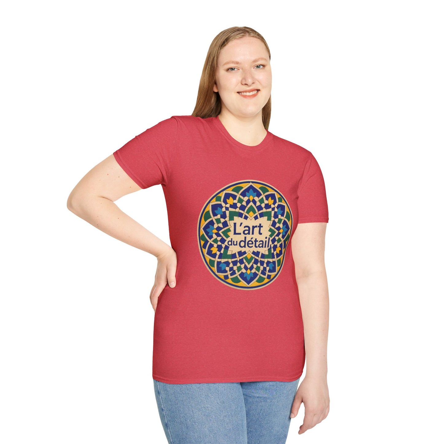 Artistic Detail Unisex T-Shirt, Mandala Tee, Boho Style Shirt, Relaxed Fit Top, Gift for Art Lovers, Casual Wear