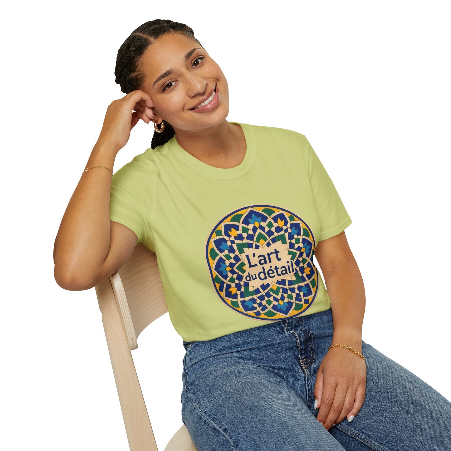 Artistic Detail Unisex T-Shirt, Mandala Tee, Boho Style Shirt, Relaxed Fit Top, Gift for Art Lovers, Casual Wear