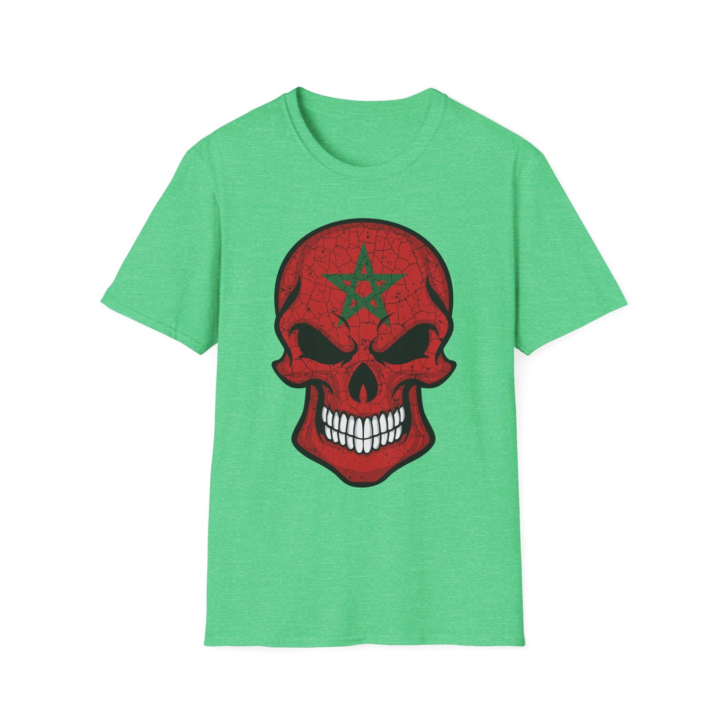 Moroccan Skull Graphic Tee, Unisex Softstyle T-Shirt, Edgy Fashion, Halloween Party Wear, Gifts for Him & Her, Rocker Style