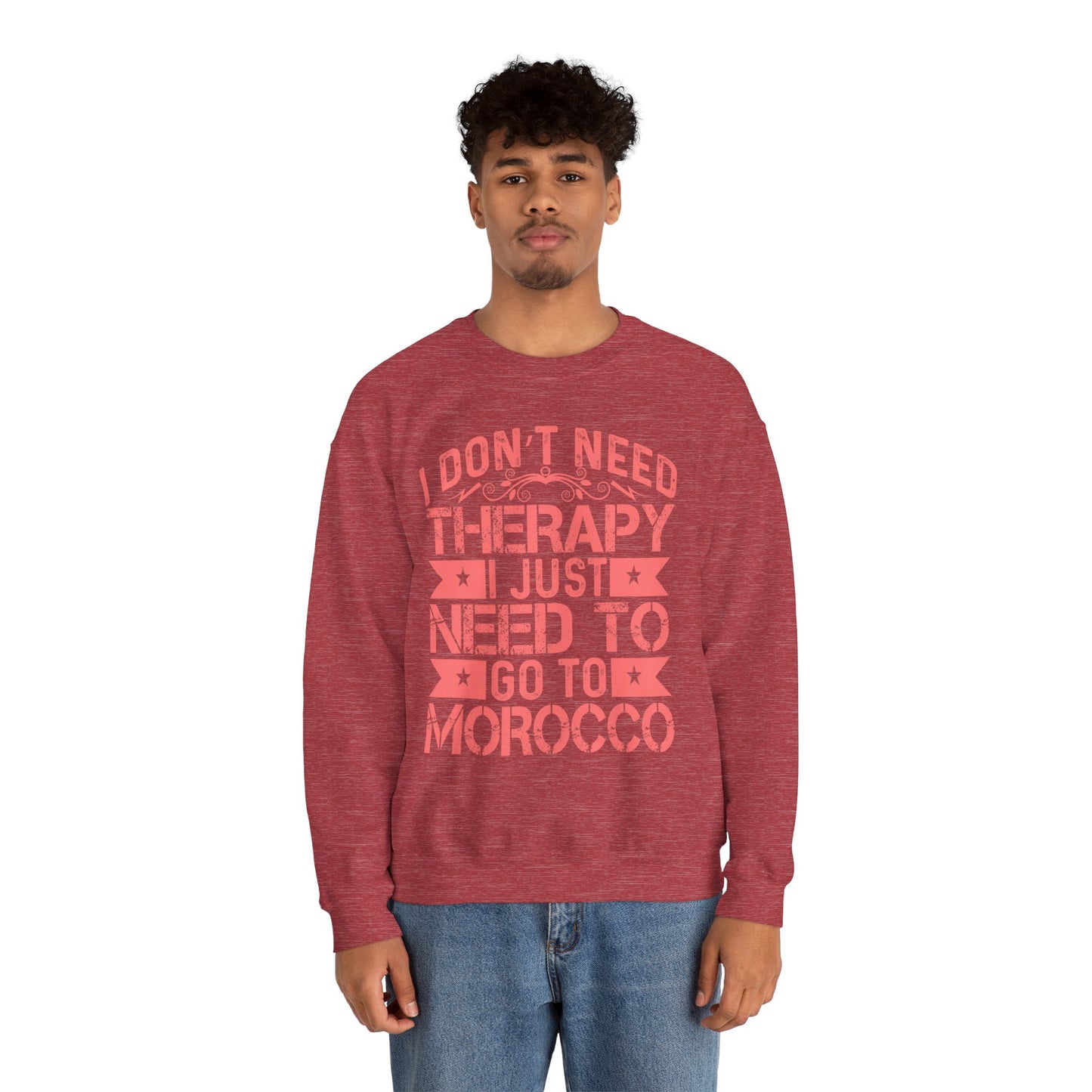 Morocco Therapy Sweatshirt, Unisex Crewneck, Casual Gift, Travel Vibes, Relaxation Apparel