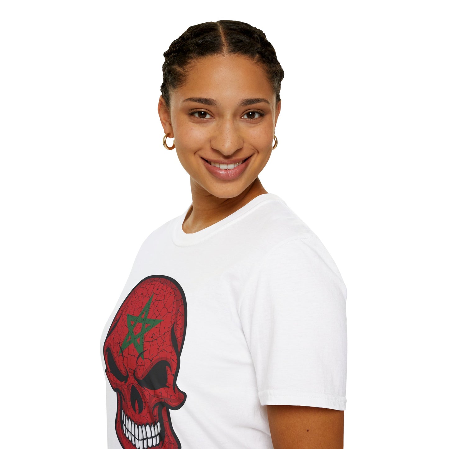 Moroccan Skull Graphic Tee, Unisex Softstyle T-Shirt, Edgy Fashion, Halloween Party Wear, Gifts for Him & Her, Rocker Style
