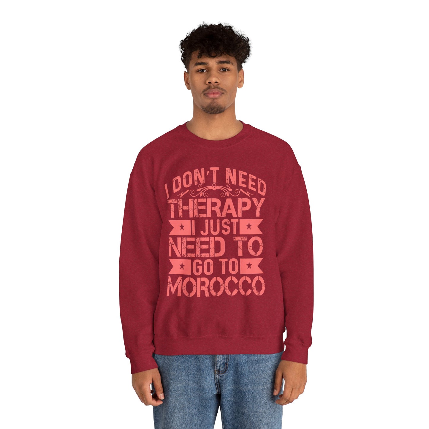 Morocco Therapy Sweatshirt, Unisex Crewneck, Casual Gift, Travel Vibes, Relaxation Apparel