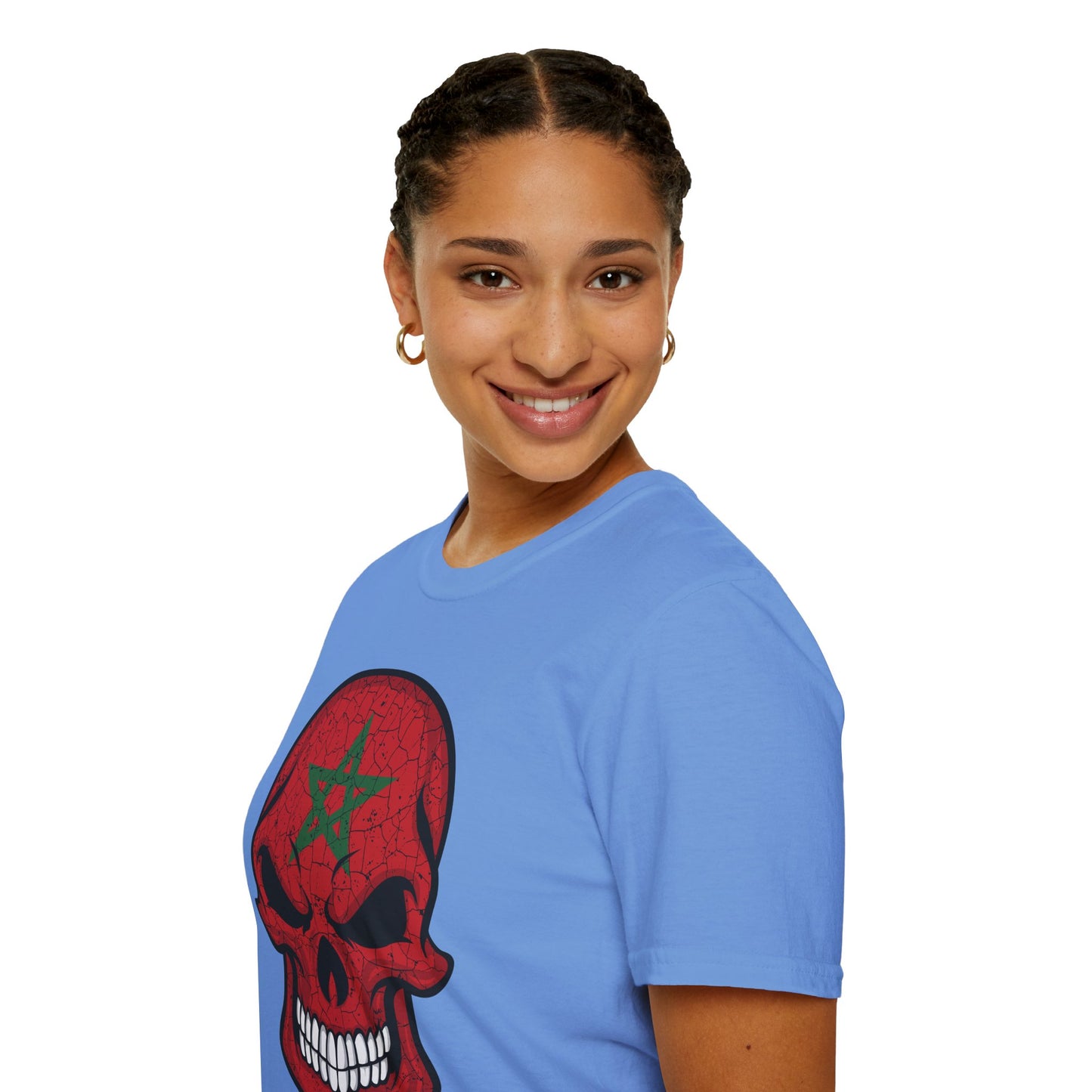 Moroccan Skull Graphic Tee, Unisex Softstyle T-Shirt, Edgy Fashion, Halloween Party Wear, Gifts for Him & Her, Rocker Style