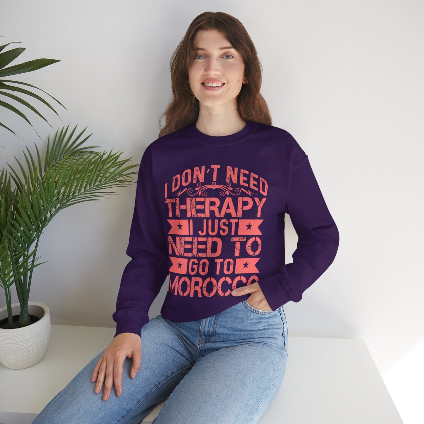 Morocco Therapy Sweatshirt, Unisex Crewneck, Casual Gift, Travel Vibes, Relaxation Apparel