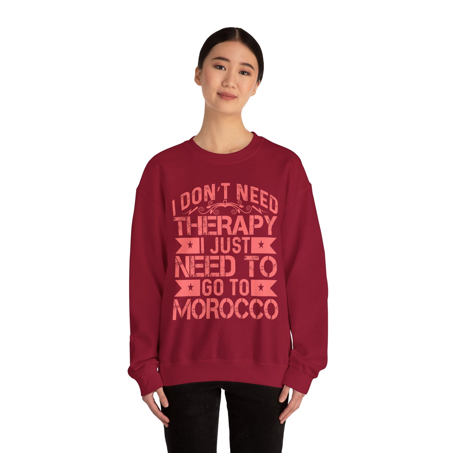 Morocco Therapy Sweatshirt, Unisex Crewneck, Casual Gift, Travel Vibes, Relaxation Apparel