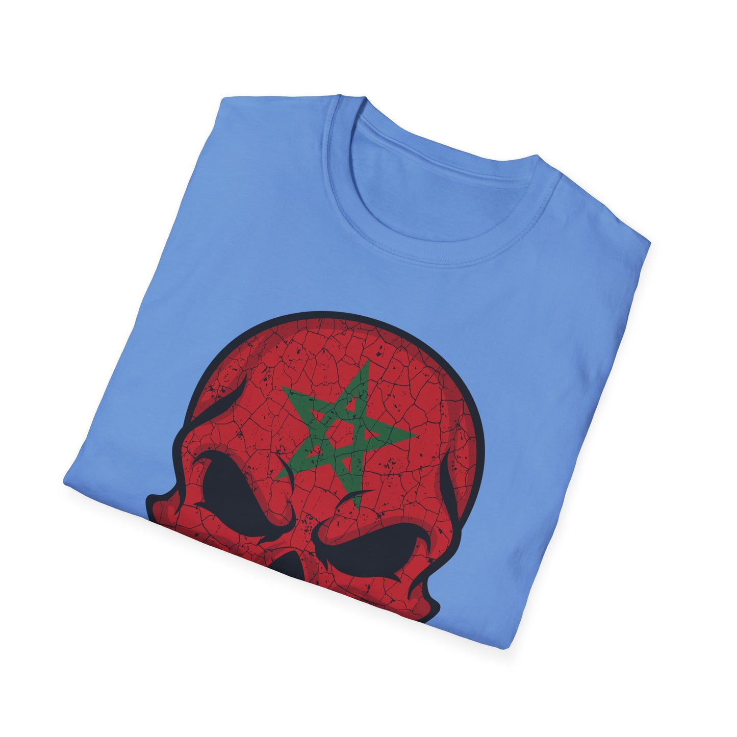 Moroccan Skull Graphic Tee, Unisex Softstyle T-Shirt, Edgy Fashion, Halloween Party Wear, Gifts for Him & Her, Rocker Style