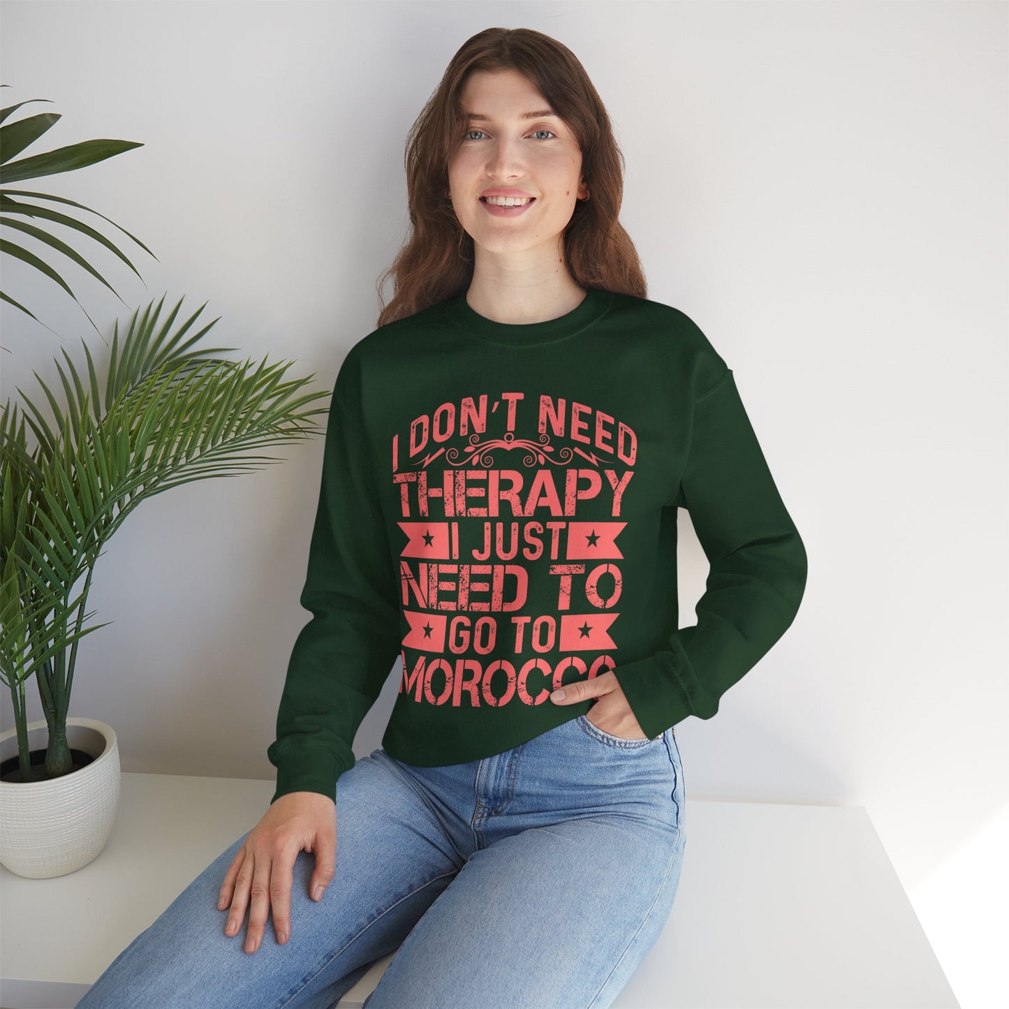 Morocco Therapy Sweatshirt, Unisex Crewneck, Casual Gift, Travel Vibes, Relaxation Apparel
