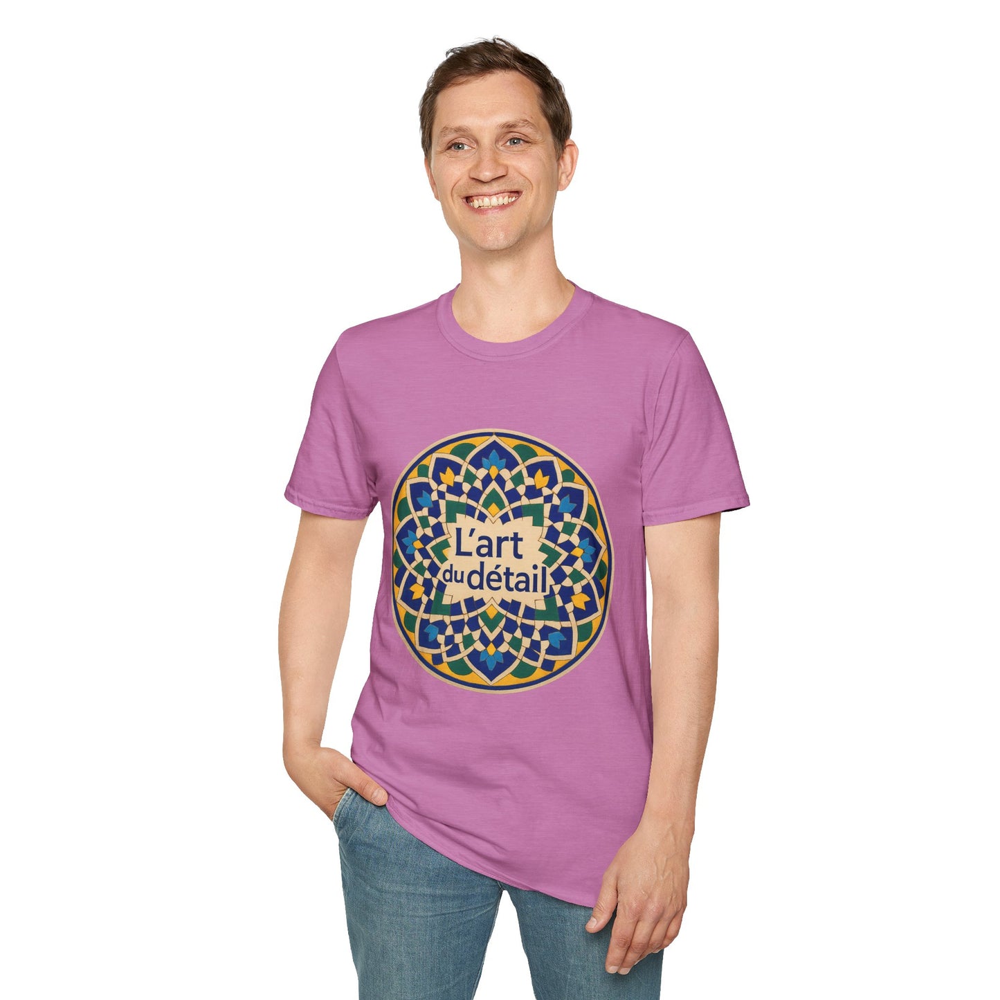 Artistic Detail Unisex T-Shirt, Mandala Tee, Boho Style Shirt, Relaxed Fit Top, Gift for Art Lovers, Casual Wear