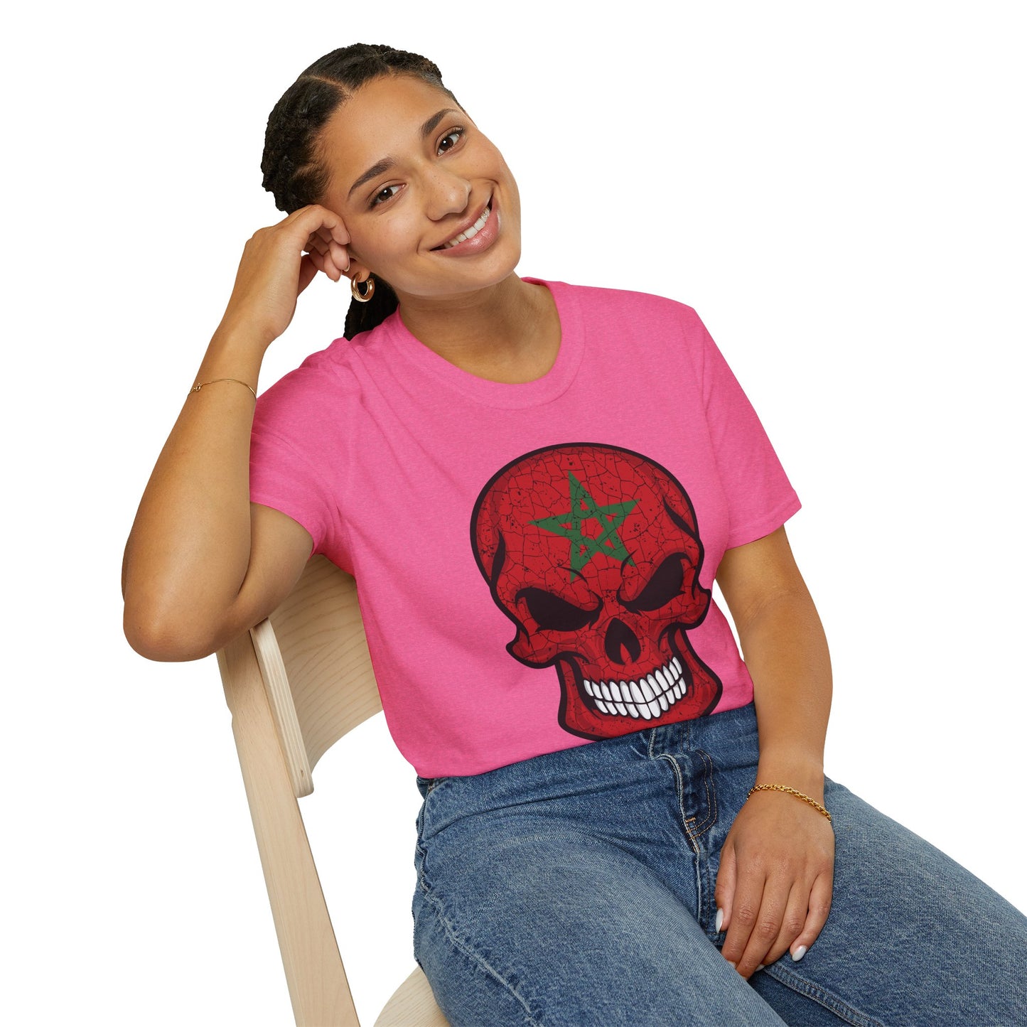 Moroccan Skull Graphic Tee, Unisex Softstyle T-Shirt, Edgy Fashion, Halloween Party Wear, Gifts for Him & Her, Rocker Style