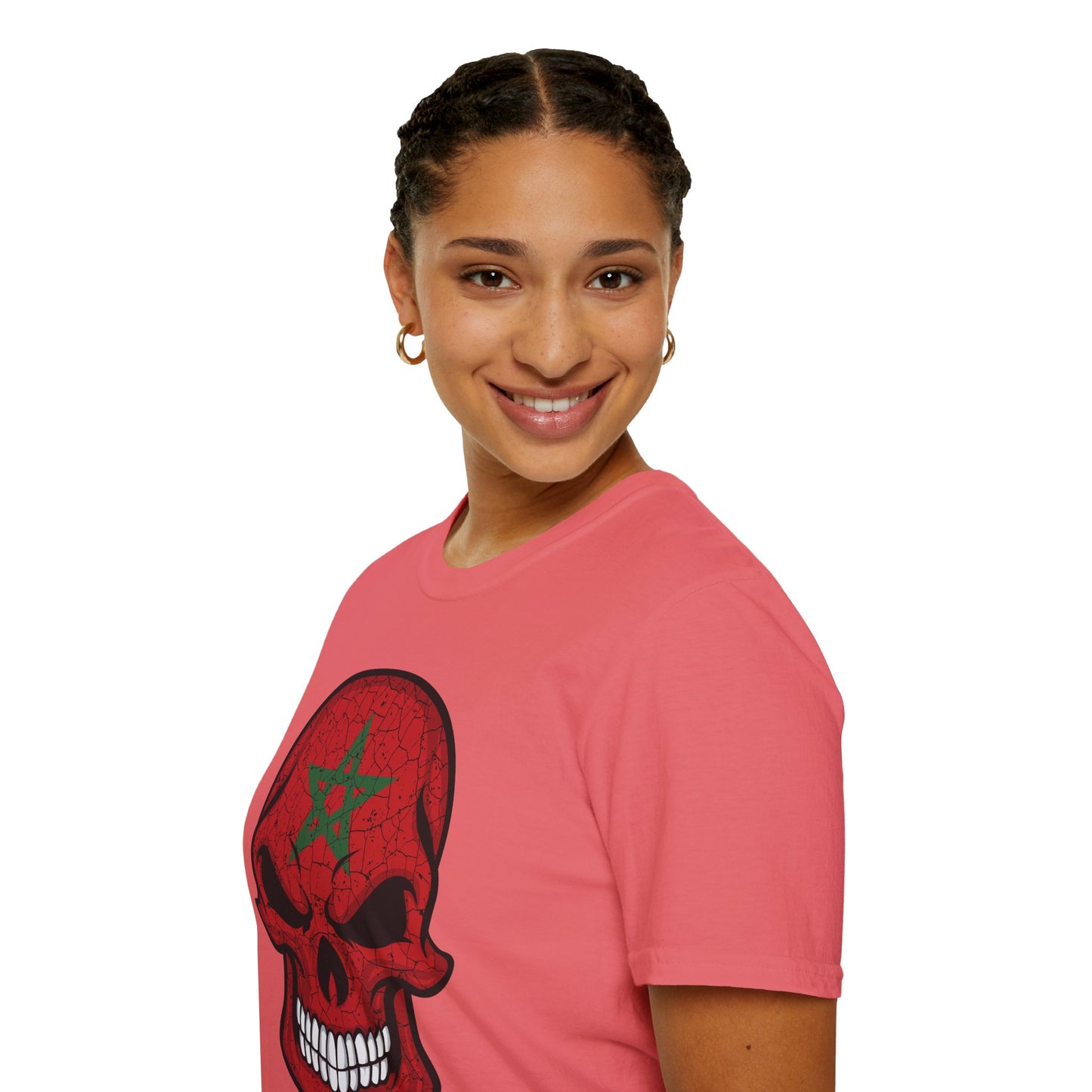 Moroccan Skull Graphic Tee, Unisex Softstyle T-Shirt, Edgy Fashion, Halloween Party Wear, Gifts for Him & Her, Rocker Style
