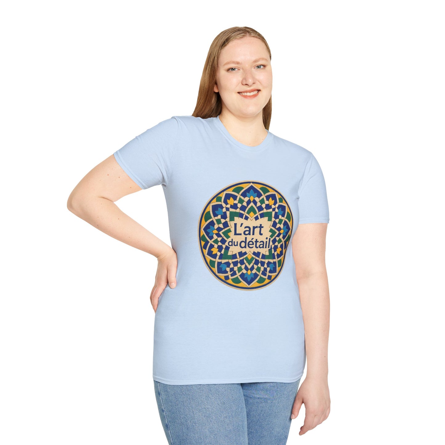 Artistic Detail Unisex T-Shirt, Mandala Tee, Boho Style Shirt, Relaxed Fit Top, Gift for Art Lovers, Casual Wear