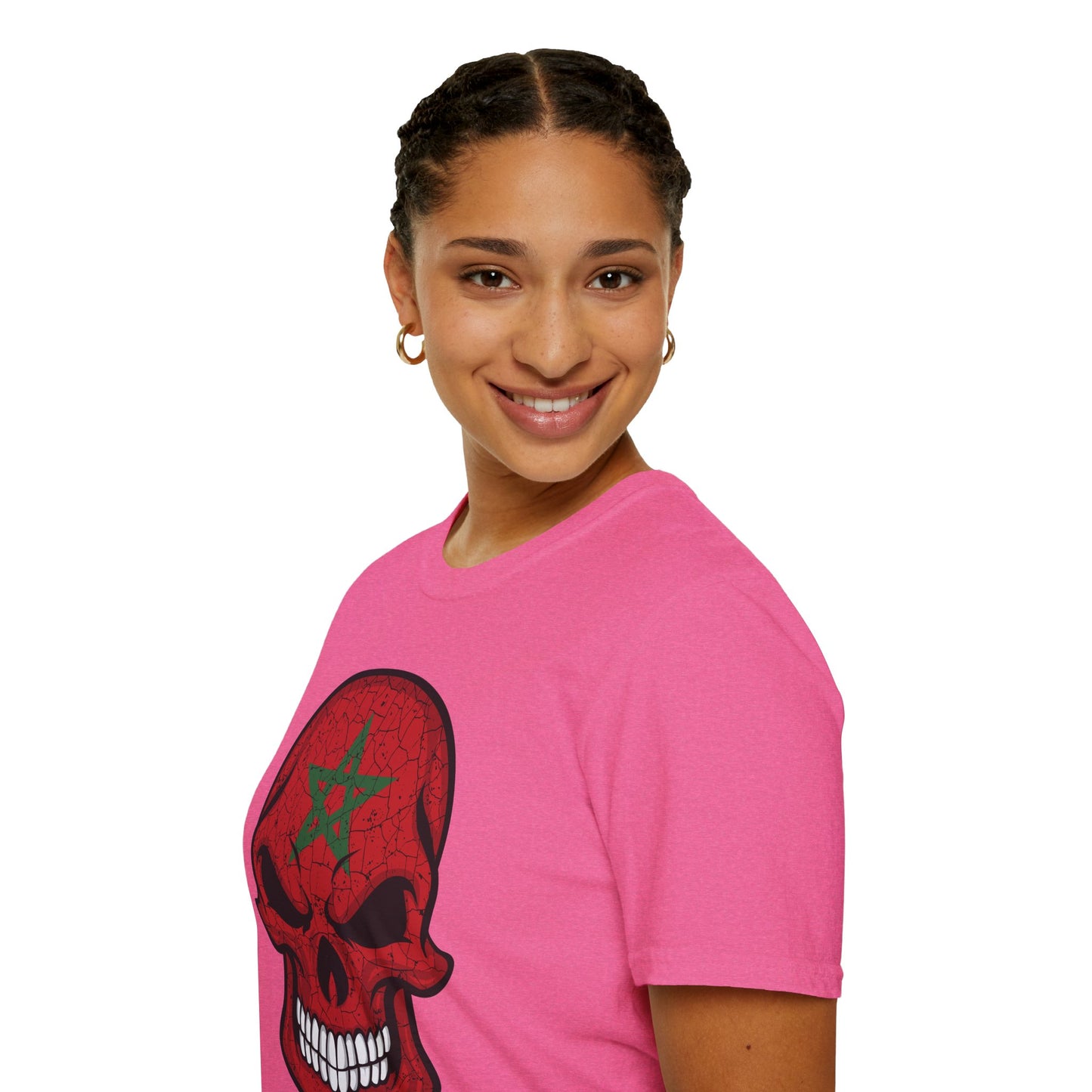 Moroccan Skull Graphic Tee, Unisex Softstyle T-Shirt, Edgy Fashion, Halloween Party Wear, Gifts for Him & Her, Rocker Style