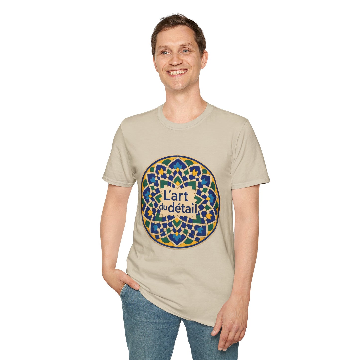 Artistic Detail Unisex T-Shirt, Mandala Tee, Boho Style Shirt, Relaxed Fit Top, Gift for Art Lovers, Casual Wear