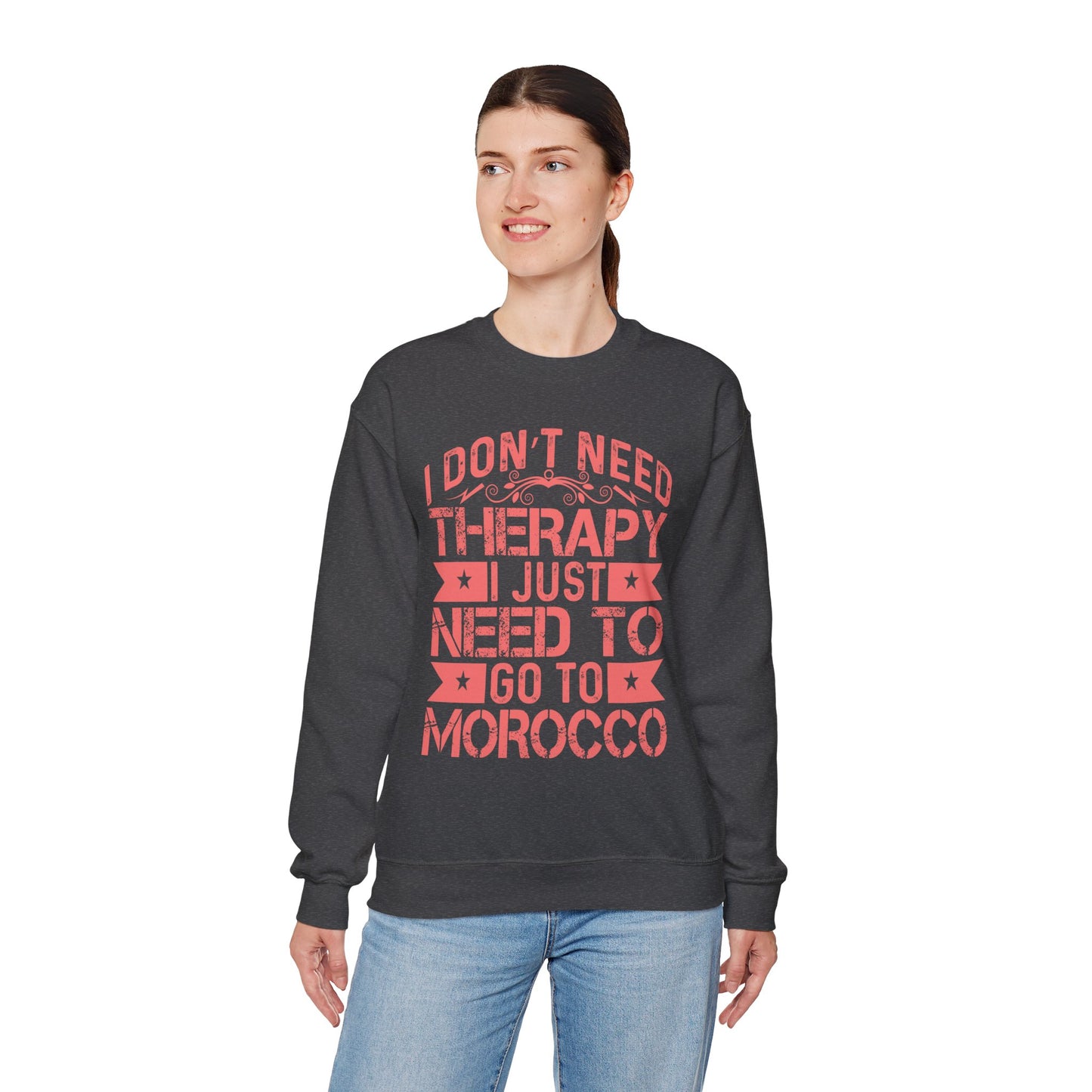 Morocco Therapy Sweatshirt, Unisex Crewneck, Casual Gift, Travel Vibes, Relaxation Apparel