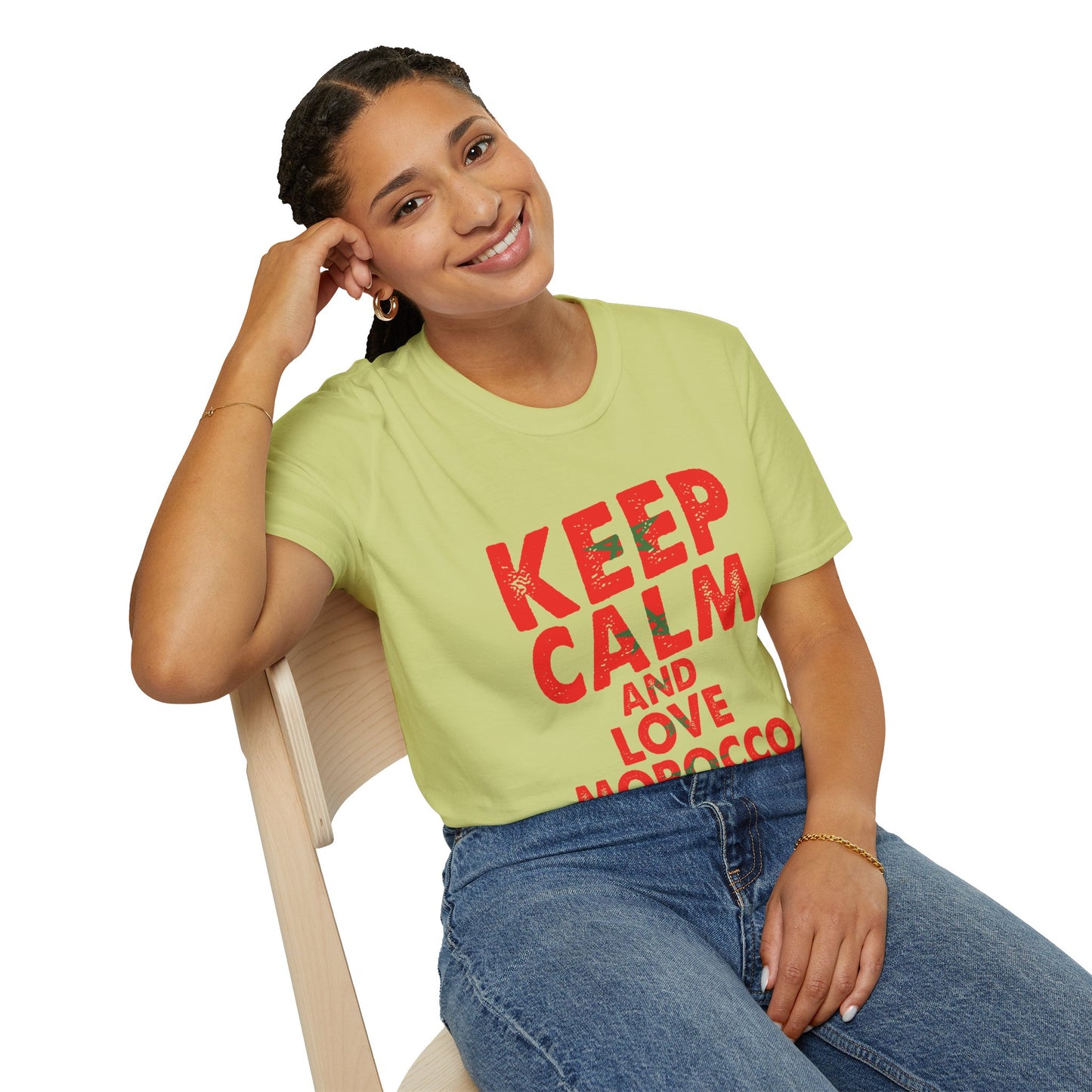 Keep Calm and Love Morocco Shirt, Unisex Softstyle T-Shirt, Gift for Travelers, Casual Wear, Souvenir, Ethnic Pride Wear