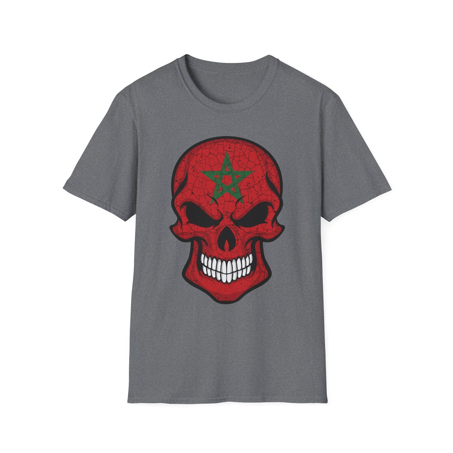 Moroccan Skull Graphic Tee, Unisex Softstyle T-Shirt, Edgy Fashion, Halloween Party Wear, Gifts for Him & Her, Rocker Style