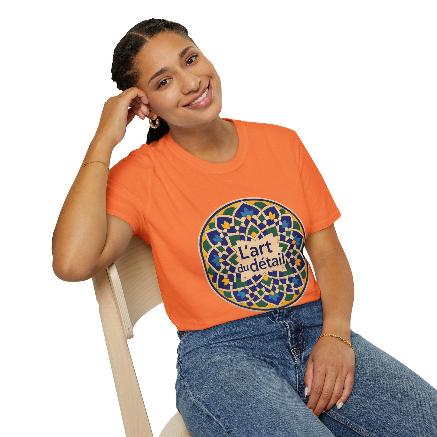 Artistic Detail Unisex T-Shirt, Mandala Tee, Boho Style Shirt, Relaxed Fit Top, Gift for Art Lovers, Casual Wear