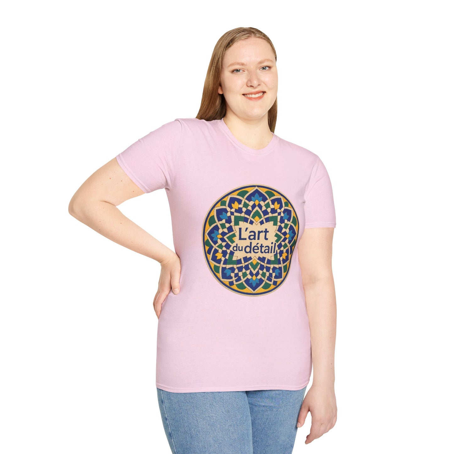 Artistic Detail Unisex T-Shirt, Mandala Tee, Boho Style Shirt, Relaxed Fit Top, Gift for Art Lovers, Casual Wear