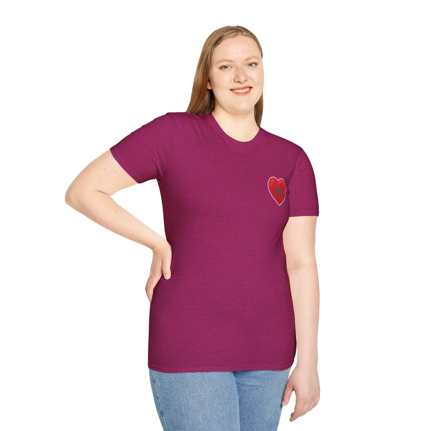 Heart Design Unisex Softstyle T-Shirt, Cute Gift for Couples, Valentine's Day, Casual Wear, Love Theme, Soft Cotton Tee