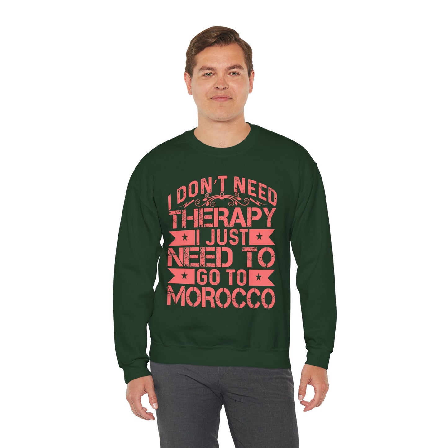 Morocco Therapy Sweatshirt, Unisex Crewneck, Casual Gift, Travel Vibes, Relaxation Apparel