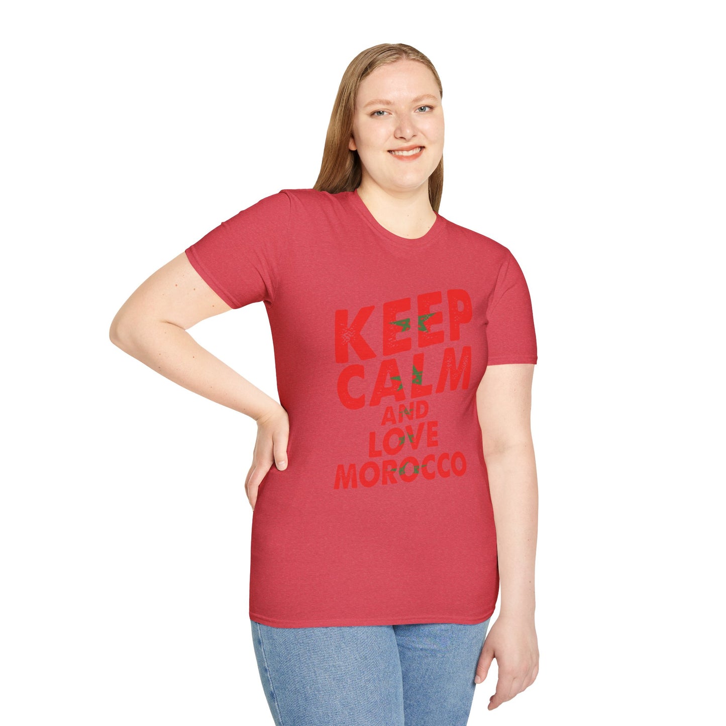 Keep Calm and Love Morocco Shirt, Unisex Softstyle T-Shirt, Gift for Travelers, Casual Wear, Souvenir, Ethnic Pride Wear