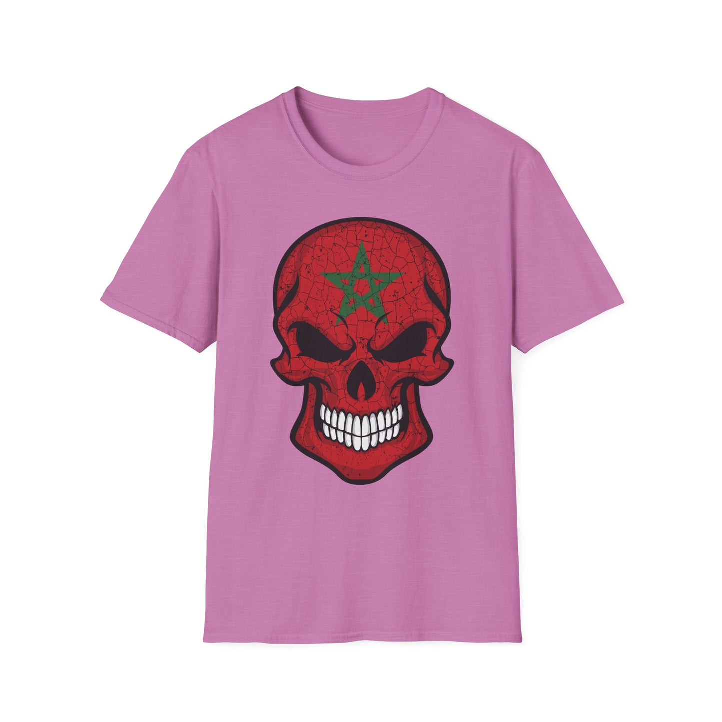 Moroccan Skull Graphic Tee, Unisex Softstyle T-Shirt, Edgy Fashion, Halloween Party Wear, Gifts for Him & Her, Rocker Style