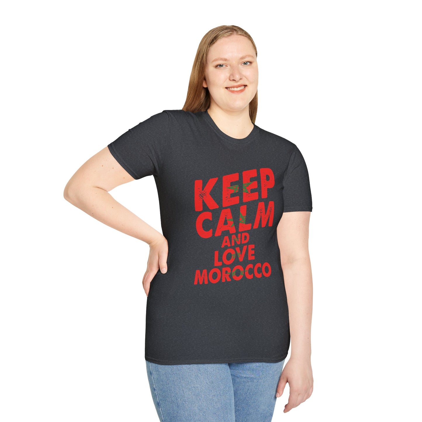 Keep Calm and Love Morocco Shirt, Unisex Softstyle T-Shirt, Gift for Travelers, Casual Wear, Souvenir, Ethnic Pride Wear