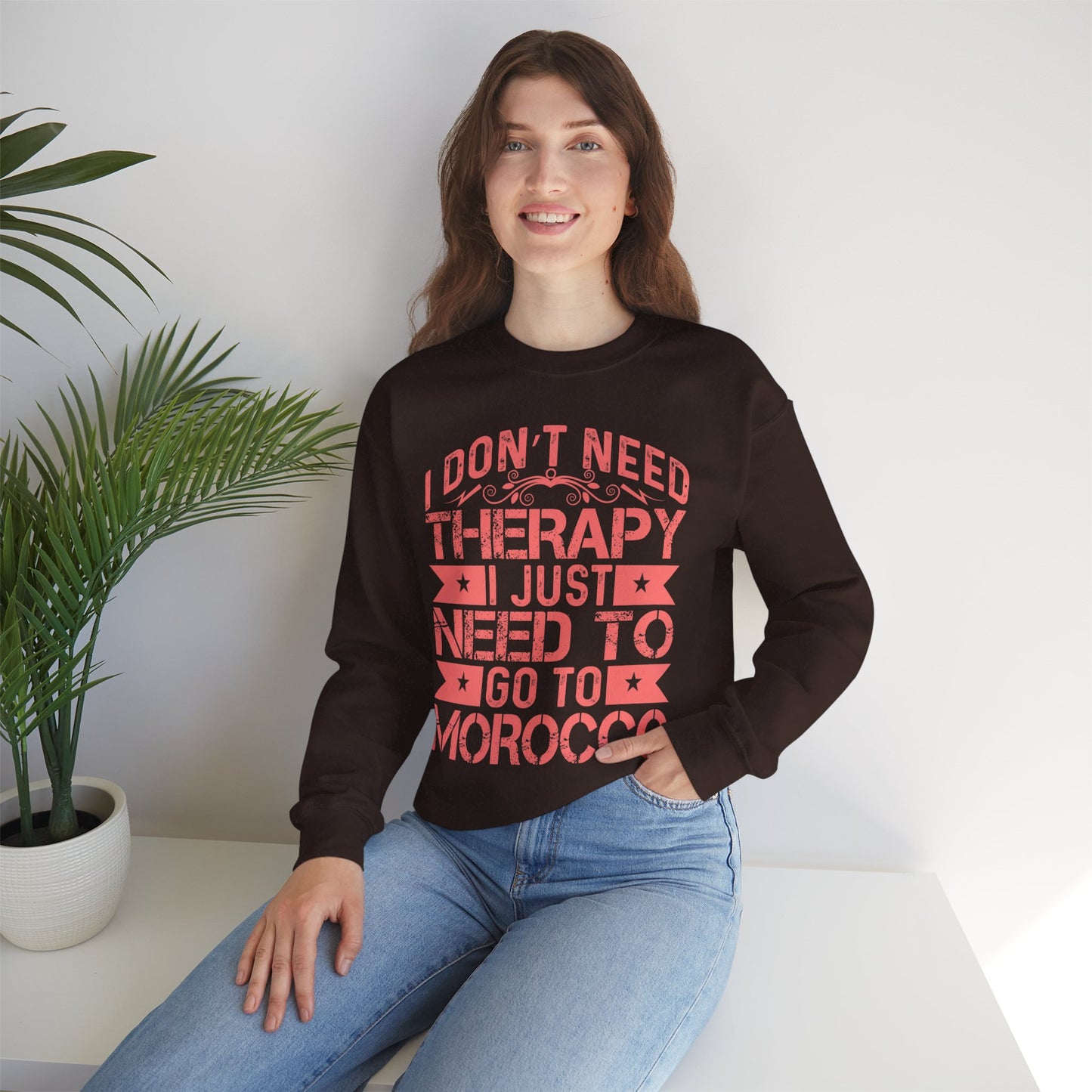 Morocco Therapy Sweatshirt, Unisex Crewneck, Casual Gift, Travel Vibes, Relaxation Apparel