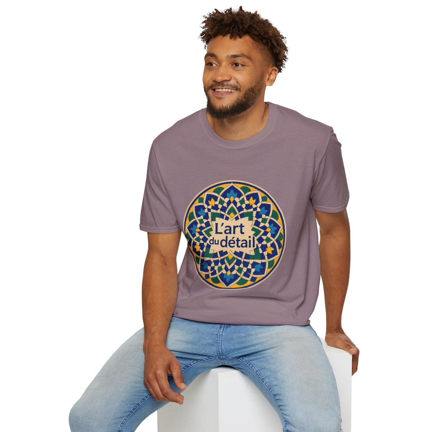 Artistic Detail Unisex T-Shirt, Mandala Tee, Boho Style Shirt, Relaxed Fit Top, Gift for Art Lovers, Casual Wear