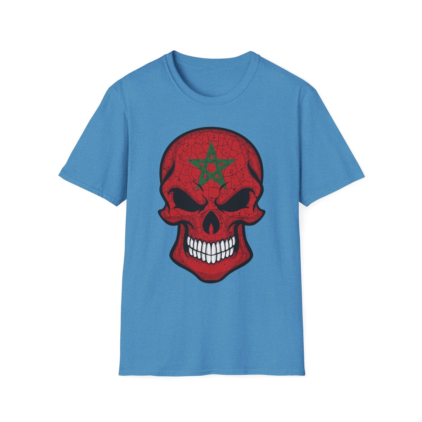 Moroccan Skull Graphic Tee, Unisex Softstyle T-Shirt, Edgy Fashion, Halloween Party Wear, Gifts for Him & Her, Rocker Style