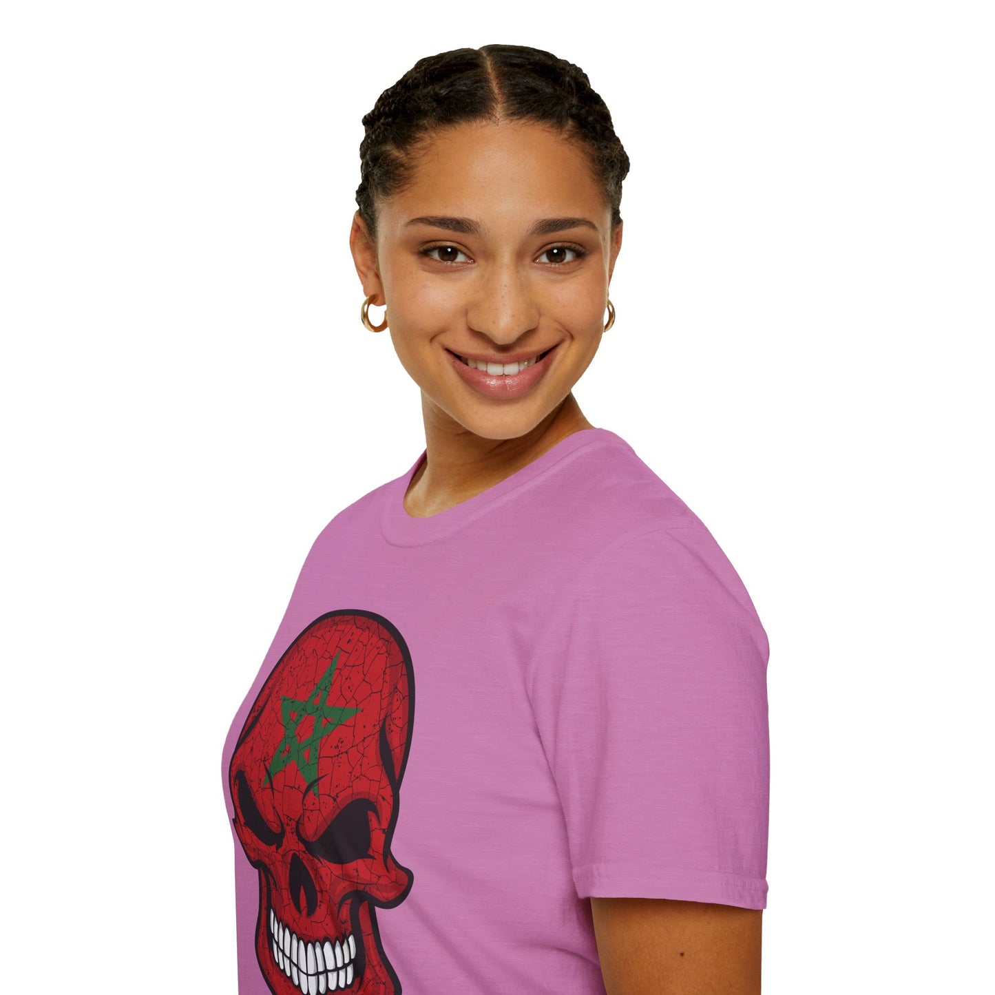 Moroccan Skull Graphic Tee, Unisex Softstyle T-Shirt, Edgy Fashion, Halloween Party Wear, Gifts for Him & Her, Rocker Style