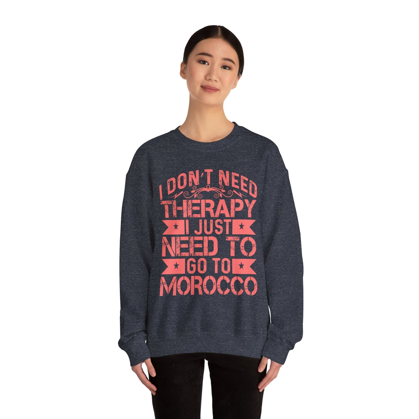 Morocco Therapy Sweatshirt, Unisex Crewneck, Casual Gift, Travel Vibes, Relaxation Apparel