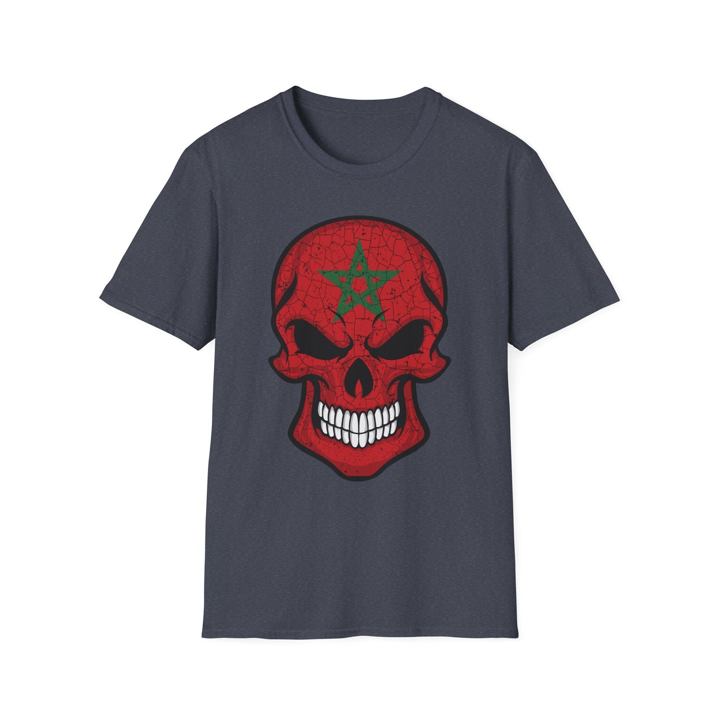 Moroccan Skull Graphic Tee, Unisex Softstyle T-Shirt, Edgy Fashion, Halloween Party Wear, Gifts for Him & Her, Rocker Style