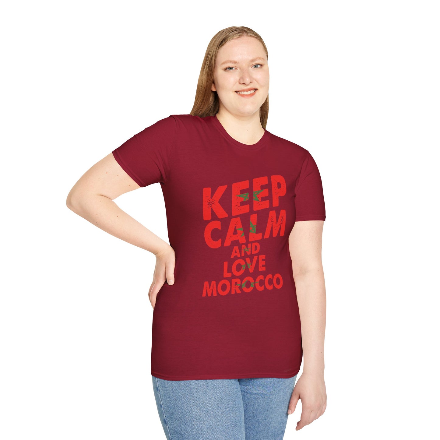 Keep Calm and Love Morocco Shirt, Unisex Softstyle T-Shirt, Gift for Travelers, Casual Wear, Souvenir, Ethnic Pride Wear