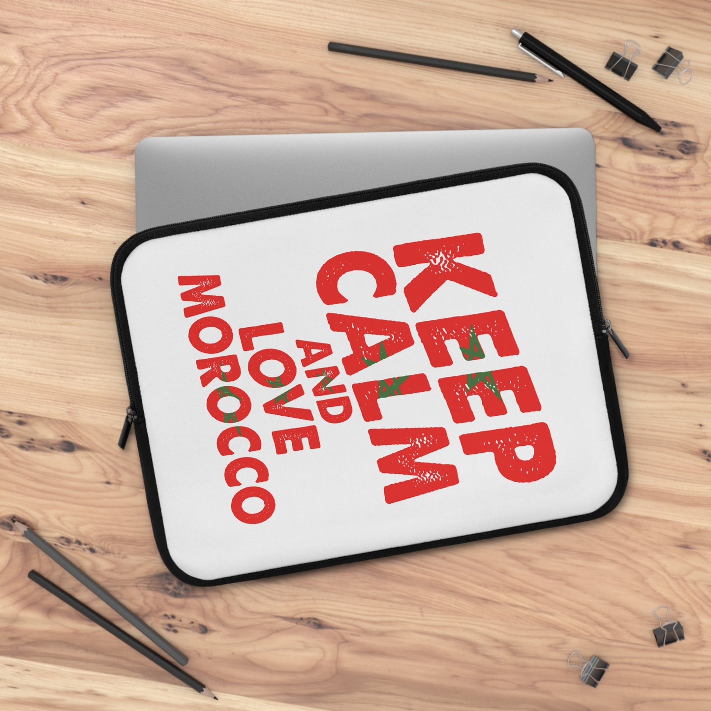 Moroccan Love Laptop Sleeve - Keep Calm Design, Tech Accessory, Gift for Students, Work Essentials, Travel Companion