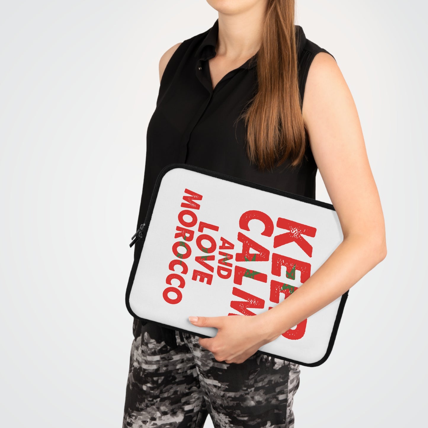 Moroccan Love Laptop Sleeve - Keep Calm Design, Tech Accessory, Gift for Students, Work Essentials, Travel Companion