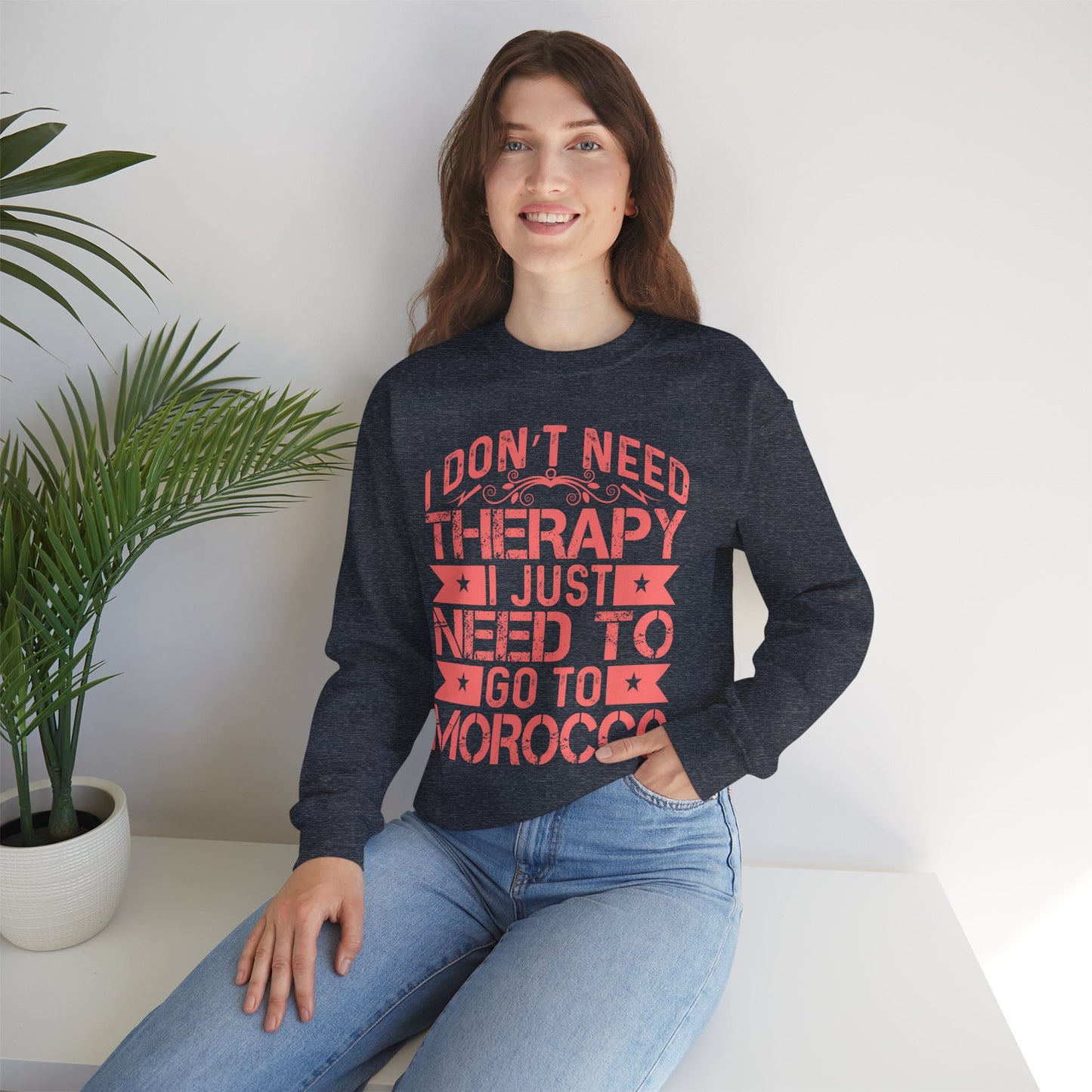 Morocco Therapy Sweatshirt, Unisex Crewneck, Casual Gift, Travel Vibes, Relaxation Apparel