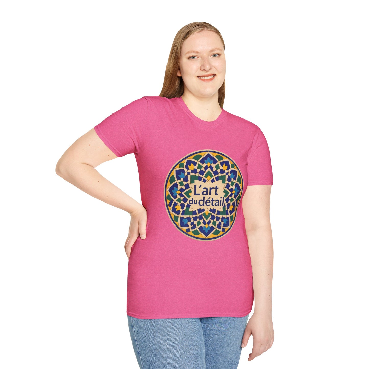 Artistic Detail Unisex T-Shirt, Mandala Tee, Boho Style Shirt, Relaxed Fit Top, Gift for Art Lovers, Casual Wear