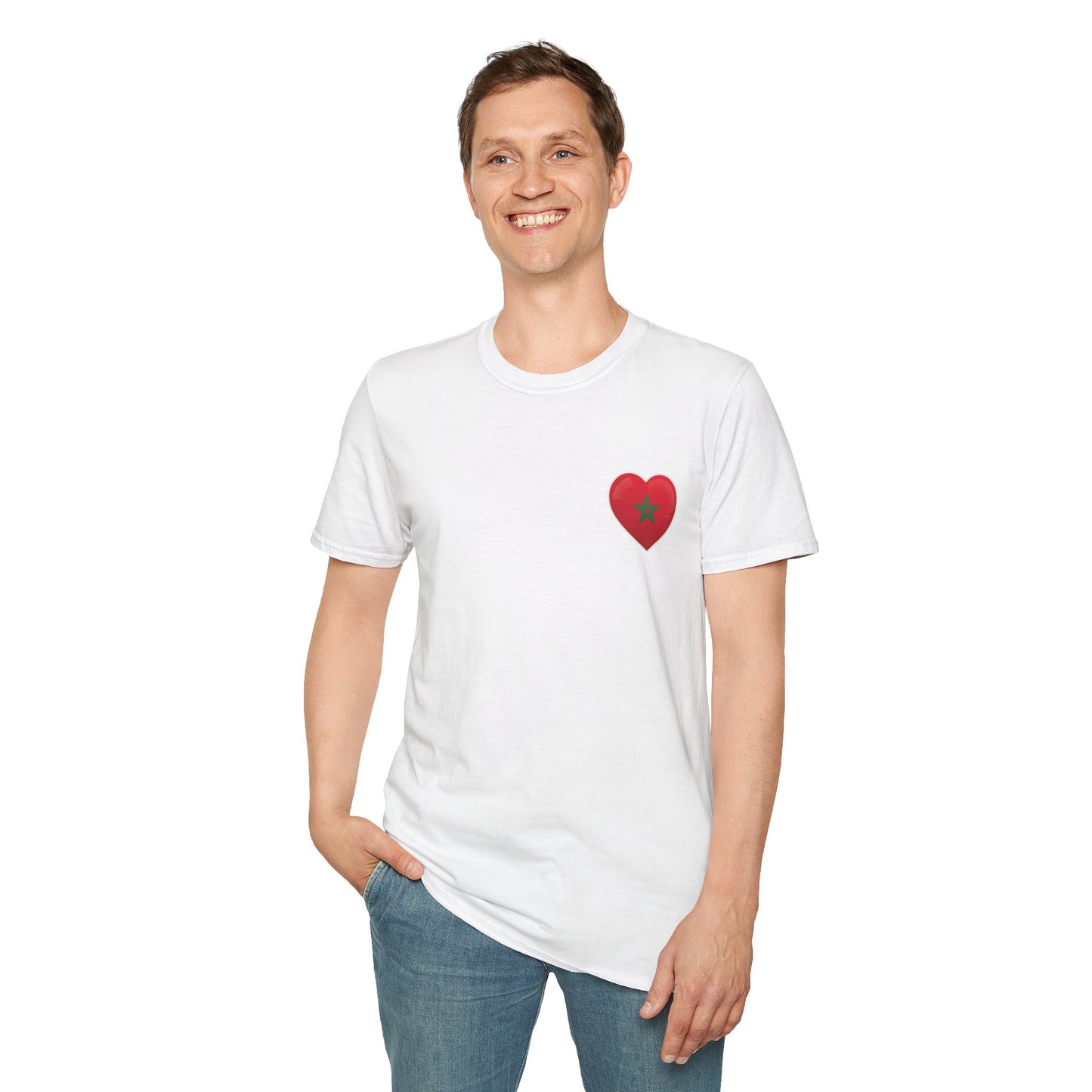 Heart Design Unisex Softstyle T-Shirt, Cute Gift for Couples, Valentine's Day, Casual Wear, Love Theme, Soft Cotton Tee